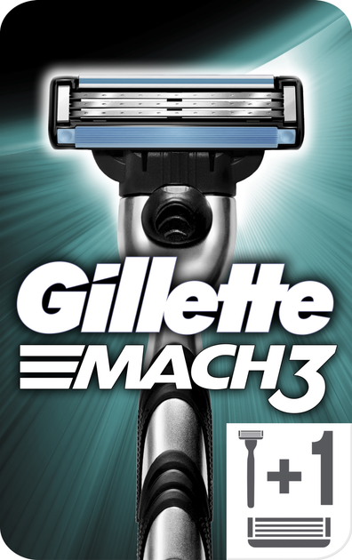 Станок для гоління чоловічий (Бритва) Gillette Mach3 з 2 змінними картриджами (7702018020706) - зображення 1