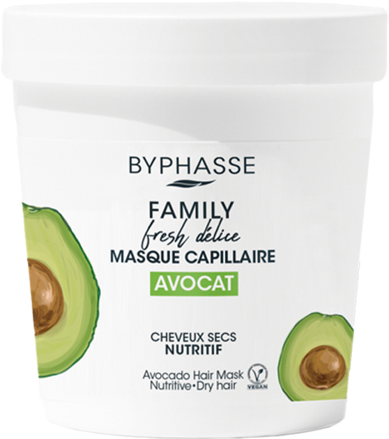 Маска для волосся Byphasse Family Fresh Delice з авокадо для сухого волосся 250 мл (8436097095506) - зображення 1