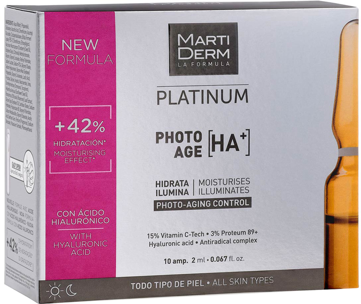 Ампули MartiDerm Platinum Photo-Age Ampollas HA+ 10 шт. х 2 мл (8437000435372) - зображення 3