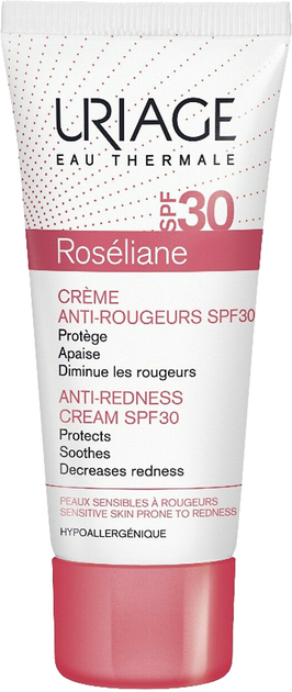 Сонцезахисний крем для обличчя Uriage Roséliane Crème Anti-Rougeurs SPF 30 Проти почервонінь 40 мл (3661434005350) - зображення 1