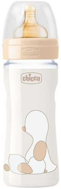 Chicco Original Touch plastikowa butelka do karmienia z lateksowym smoczkiem 2m+ 250 ml beżowy (27624.30) - obraz 1