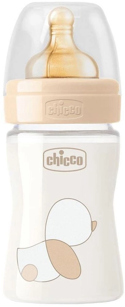 Пляшка для годування скляна Chicco Original Touch з латексною соскою 0+ міс. 150 мл Бежева (27710.30) - зображення 2