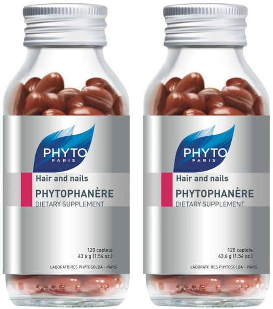 Набір дієтичних добавок Phyto Phytophanere для нігтів і волосся 2 х 120 капсул (3338221001085) - зображення 1