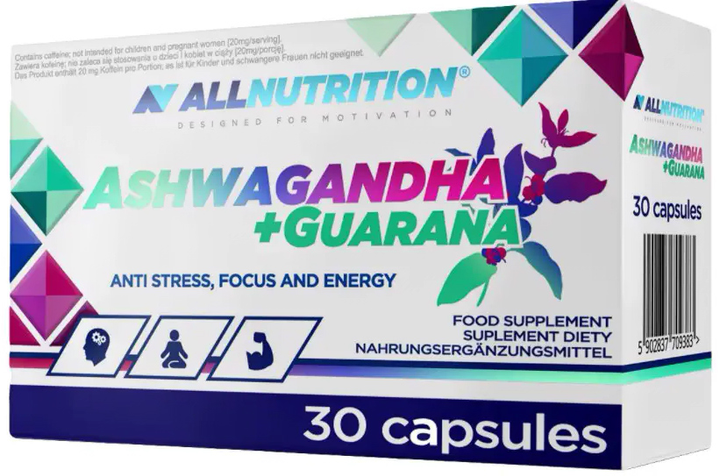 Allnutrition Ashwagandha + Gurana 30 kapsułek (5902837709383) - obraz 1