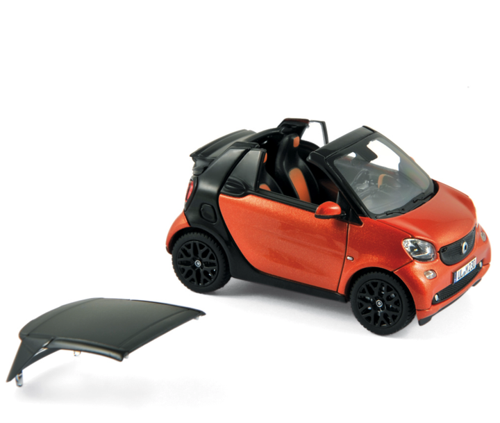 Модель автомобіля SMART Fortwo Cabrio (A453) Black/Orange by Norev