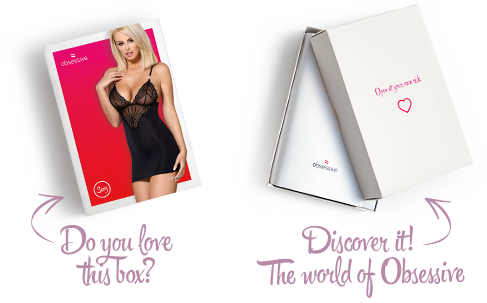 Сатиновий комплект для сну із мереживом Obsessive 828-CHE-1 chemise & thong L/XL, чорний, сорочка - зображення 8