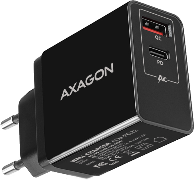 Ładowarka sieciowa Axagon ACU-PQ22 czarna - obraz 1