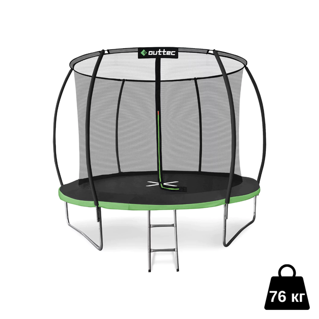 Батут Outtec Premium 10ft (312 см) черно-зеленый с внутренней сеткой: до 150 кг, для детей, взрослых, дачи, улицы - изображение 6