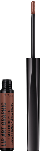 Pomadka w płynie Rimmel Lip Art Graphic 2-w-1 760 z konturówką 1,8 ml (3614227448766) - obraz 4