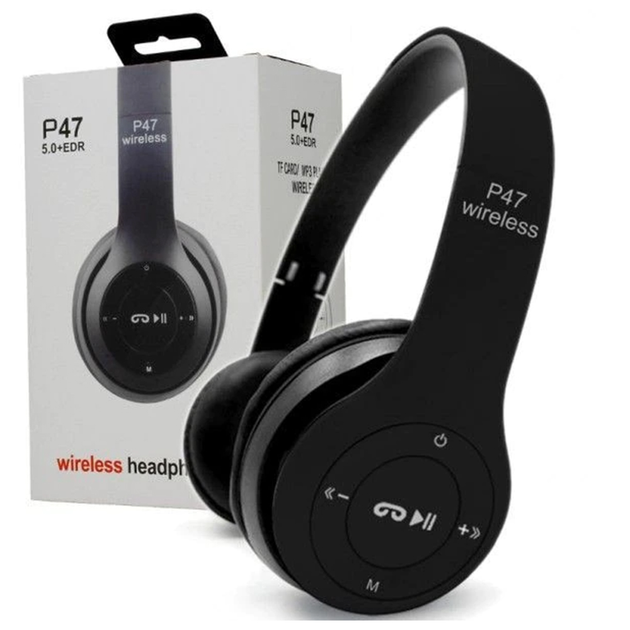 Беспроводные полноразмерные Bluetooth наушники UKC P47 Чёрные купить в ...
