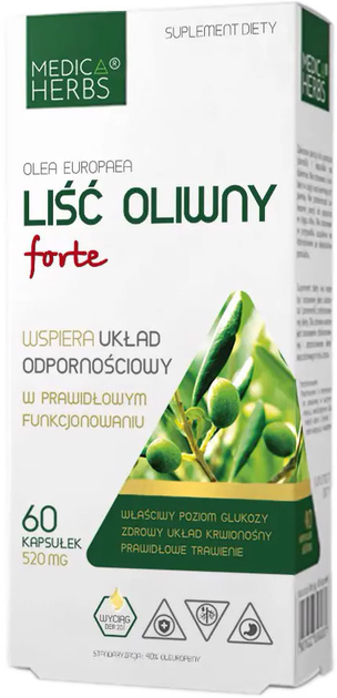 Харчова добавка Medica Herbs Olive Leaf Forte 60 капсул (5903968202415) - зображення 1