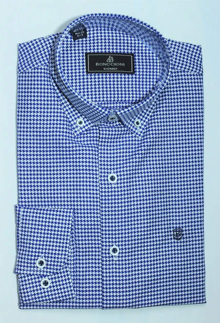Сорочка чоловіча BONCCIONI acoro-61 S (38) Синій - зображення 3