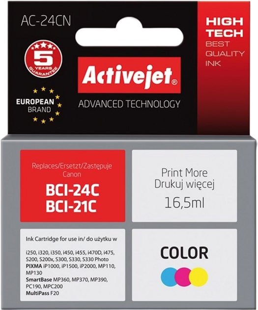 Tusz Activejet Supreme do Canon BCI-24C 3-Color (AC-24CN) - obraz 1