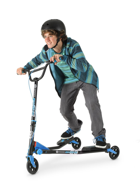 Самокат дитячий Yvolution Fliker Carver C3 Чорно-синій (810118021077) - зображення 3