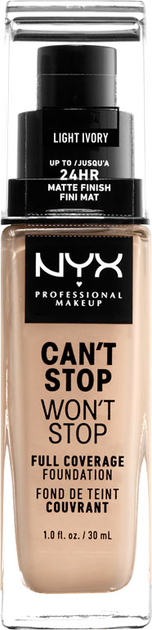 Рідка тональна основа NYX Professional Makeup Can`t Stop Won`t Stop 24-Hour 04 Light ivory 30 мл (800897157197) - зображення 1