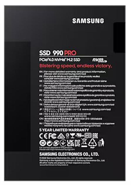 SSD диск Samsung 990 Pro 2TB M.2 PCIe 4.0 x4 NVMe 2.0 V-NAND 3bit MLC (MZ-V9P2T0BW) - изображение 6