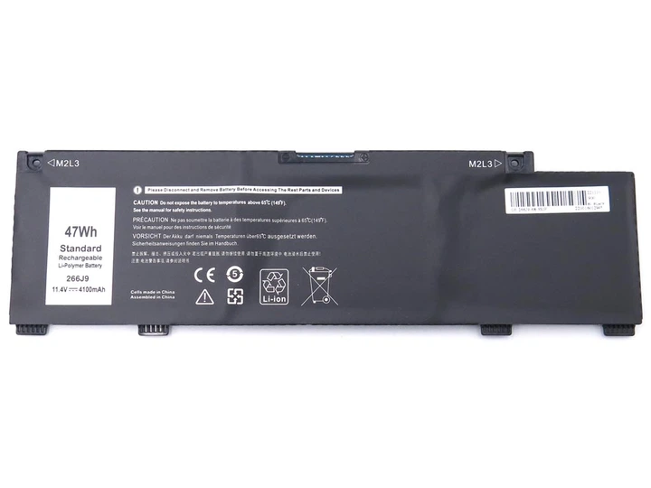 Батарея для ноутбука Dell 266J9 G3 3790 3590 3779, G5 5500 5587 5590, Inspiron 14 5498 5490 (C9VNH, P89F001) (11.4V 4100mAh 47Wh) (67538) - изображение 2
