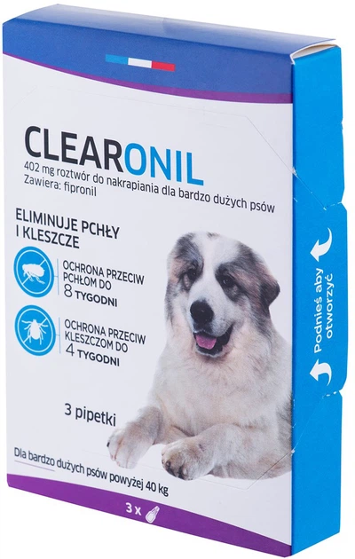 Краплі проти паразитів Francodex Clearonil Large breed 3 x 402 мг (3283021794043) - зображення 3