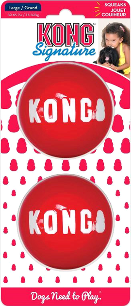 Zabawka KONG Singature Balls 2 PCS Large (DLPKNGZAB0024) - obraz 1