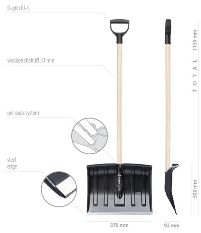 Лопата для збирання снігу Prosperplast Practic Eco 37x113,5см (5905197141312) - зображення 2