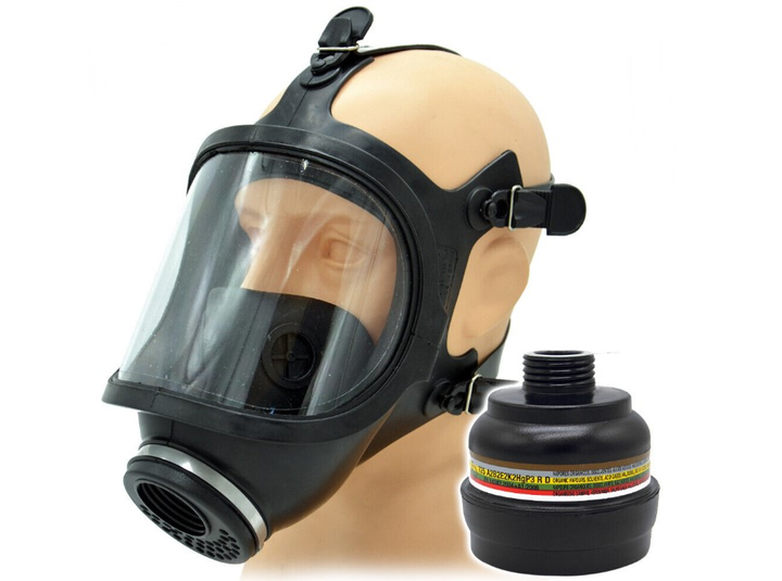 Противогаз защитная панорамная маска респиратор Climax 731C в комплекте с фильтром NBC 3/S Испания армии НАТО с подсумком - изображение 1