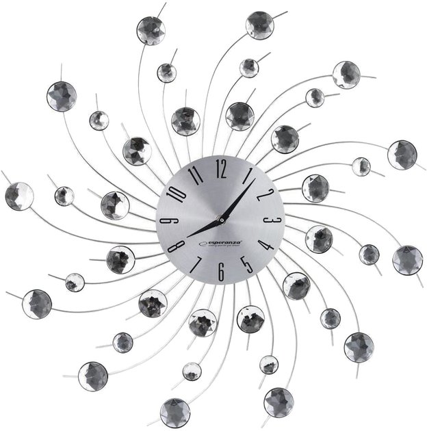 Zegar ścienny Esperanza Geneva EHC004 Srebrny (5901299929322) - obraz 1