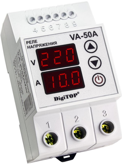 Реле напруги з контролем струму DigiTOP VA-50A - зображення 1