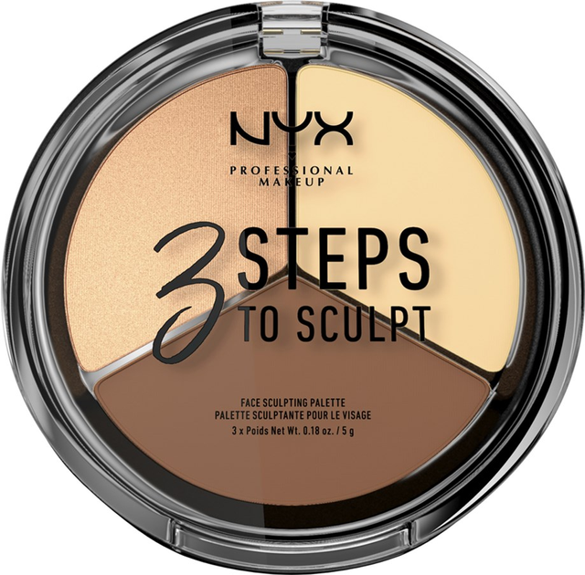 Палітра для контурирования NYX Professional Makeup 3 Steps To Sculpt 02 Light 5 г (800897098339) - зображення 1