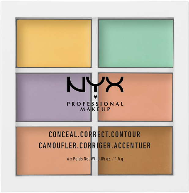 NYX Professional Makeup 3C Palette - Conceal, Correct, Contour 04 Color Correcting Conceal 9g (800897834722) - obraz 1