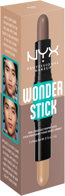 Стік для контурингу обличчя двосторонній NYX Professional Makeup Wonder Stick Dual Face Highlight & Contour 01 fair 2х4 г (0800897100018) - зображення 1