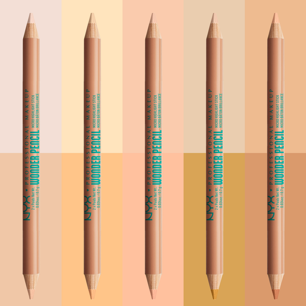 Хайлайтер-олівець двосторонній NYX Professional Makeup Wonder Pencil Micro-Highlight Stick 01 light 2х0.7 г (800897225148) - зображення 3