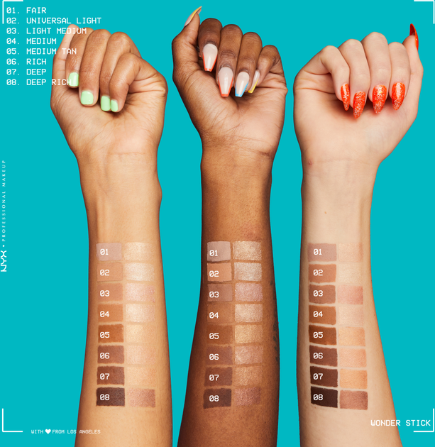 Sztyft do konturowania twarzy NYX Professional Makeup Wonder Stick Highlight & Contour dwustronny 01 fair 2x4 g (0800897100018) - obraz 5