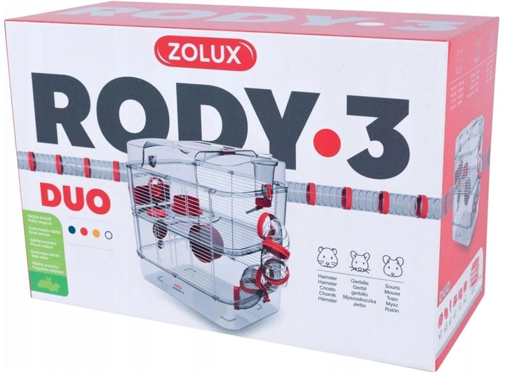 Клітка модульна для гризунів ZOLUX Rody 3 Duo Червона 41x27x40.5 см (DLZZOUKLA0029) (3336022060195) - зображення 2