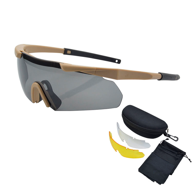 Защитные тактические солнцезащитные очки ESS Койот .3 комплектов. линз.Толщина линз 3 мм ! - изображение 1