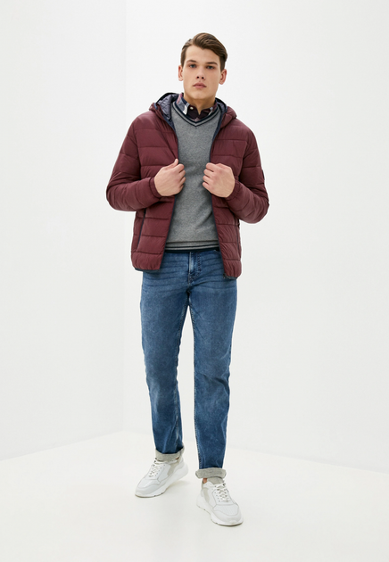 Куртка Jack & Jones JJEMAGIC PUFFER HOOD STS S Бордовый 12173751PortRoyale - изображение 3