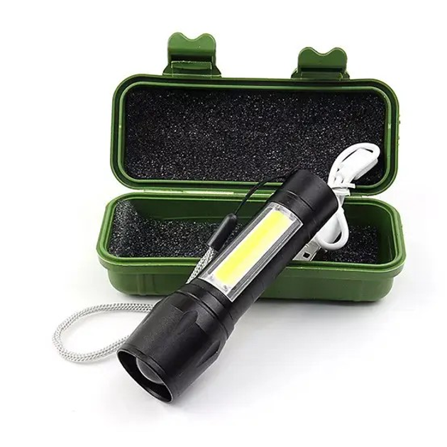 Фонарь ручной Bailong bl-t6-30s с зумом и боковым светом 2в1 с usb ...