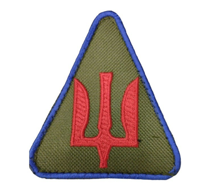 Шеврони "Тризуб Повітряні сили парадні ЗСУ" з вишивкою червоний-хакі - зображення 1