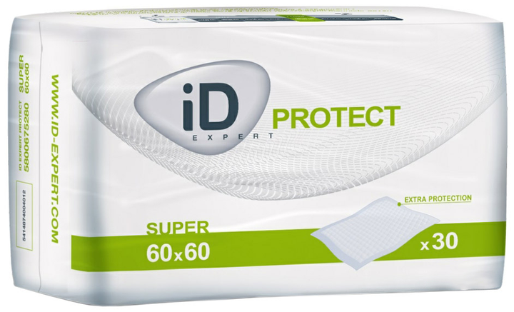 Одноразові гігієнічні вбирні пелюшки іD Protect Consumer CEE Super 60x60 см 30 шт (5411416047902) - зображення 1