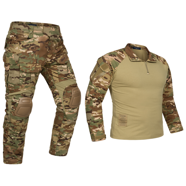 Тактический костюм Multicam, штурмовая военная форма, рубашка с длинным рукавом и брюки с наколенниками Мультикам р.2XL - изображение 1