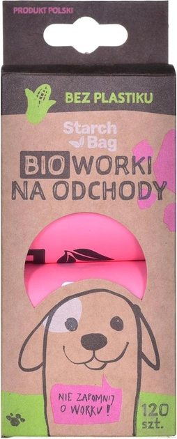 Пакети Starch Bag Kompostowalne BIOworki 8х15 шт. Рожеві (DLZSRHNSP0003) - зображення 1