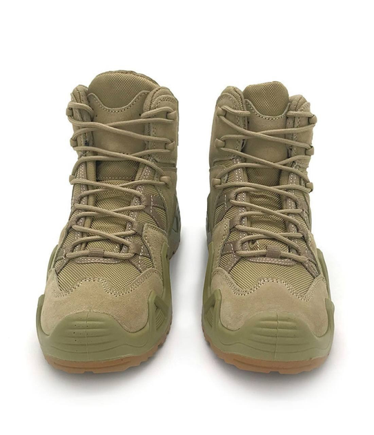 Армейские берцы мужские кожаные ботинки Оливковый 46 размер надежная защита и комфорт для длительного использования качество и прочность - изображение 2