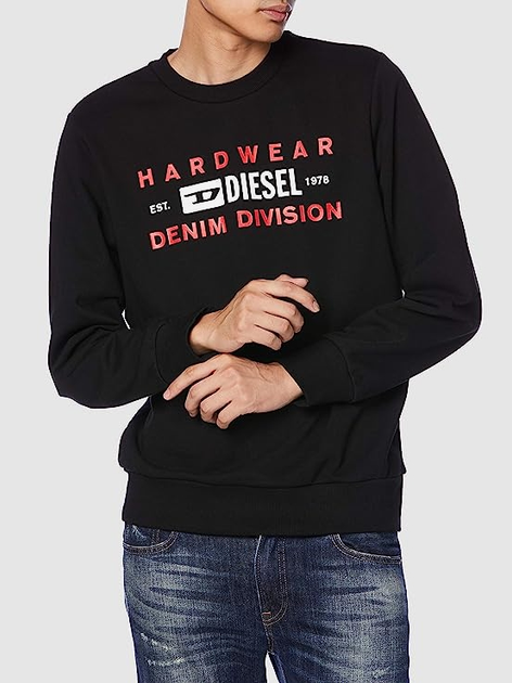 Bluza bez kaptura męska Diesel S-GIRK-K10 A00320RHATY9XX XXL (7US) Czarna (8059038538001) - obraz 1