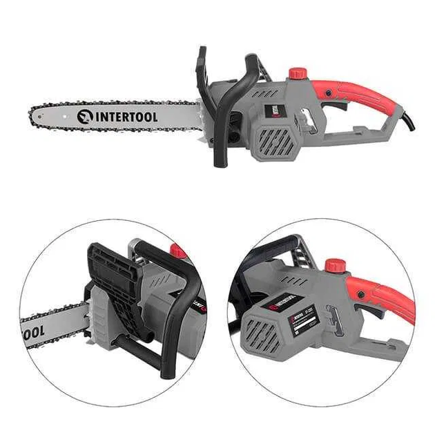 Пила ланцюгова електрична INTERTOOL DT-2202, в комплекті з робочими рукавичками - зображення 4