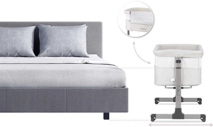 Приставная Кроватка MoMi Revo Light grey (LOZE00022) - изображение 7