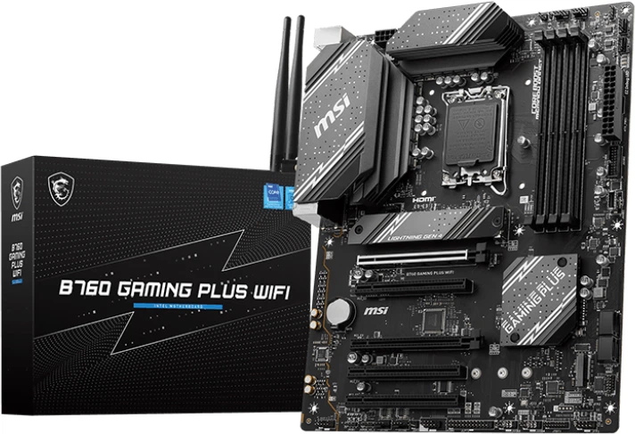 Płyta główna MSI B760 Gaming Plus Wi-Fi (s1700, Intel B760, PCI-Ex16) - Zdjęcie 5 Płyta główna MSI B760 Gaming Plus Wi-Fi (s1700, Intel B760, PCI-Ex16) - obraz 5