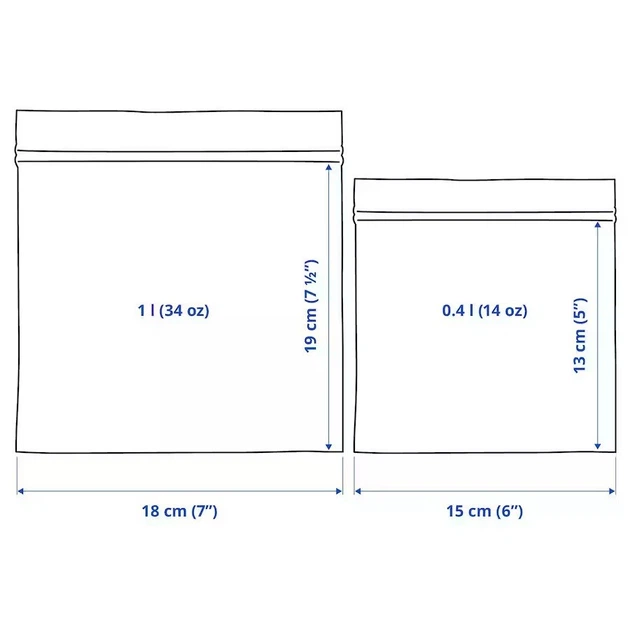 Пакеты для заморозки с замком zip-lock IKEA ISTAD 60шт - Фото 2 Пакеты для заморозки с замком zip-lock IKEA ISTAD 60шт - изображение 2