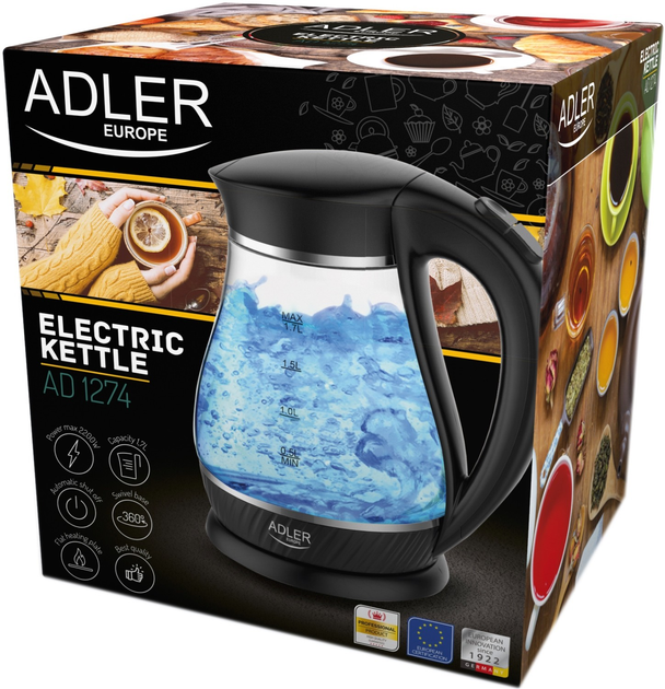 Електрочайник ADLER AD 1274 black - зображення 5