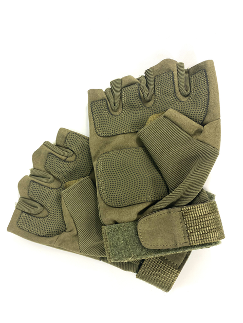 Перчатки тактические военные с открытыми пальцами, безпальные перчатки - изображение 1
