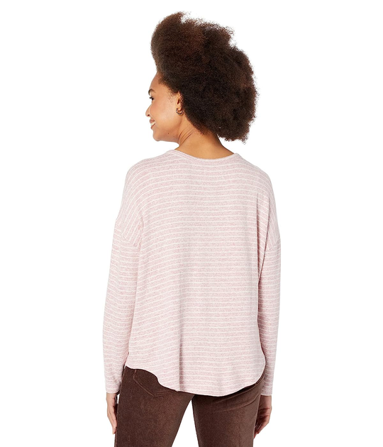 Lucky Brand Printed Crew Neck Waffle Top