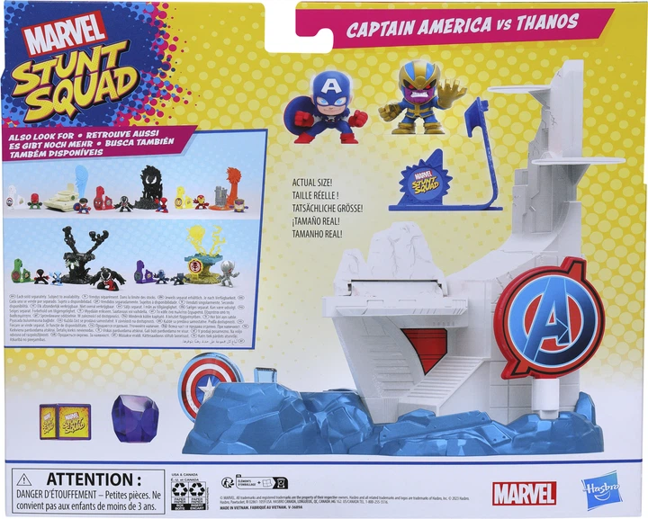 Ігровий набір Hasbro Smashin Heroes серія Marvel Stunt Squad Captain America vs Thanos (HSBF70625L0) - зображення 3